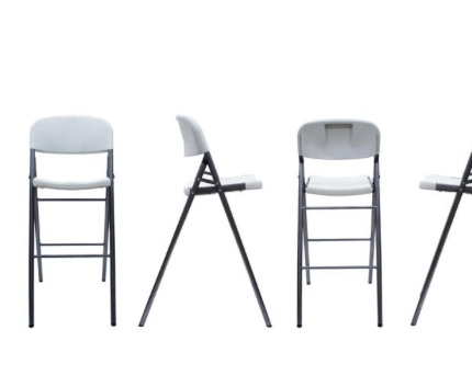 Folding bar stool - white